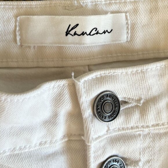 KanCan Button-Fly Skinny Jeans W/ Distressed Bottom-White-Sz 11 - Picture 5 of 6